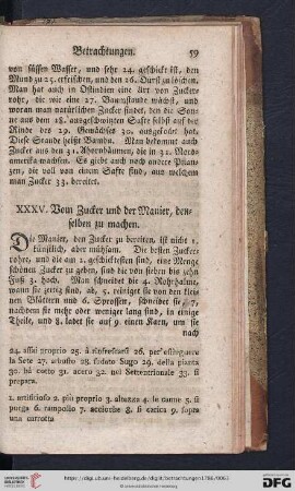 XXXV. Vom Zucker und der Manier, denselben zu machen