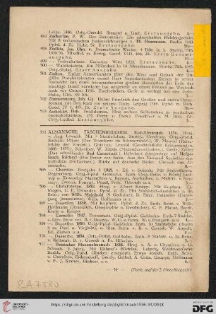 Almanache, Taschenbuecher (Nr. 504-511)