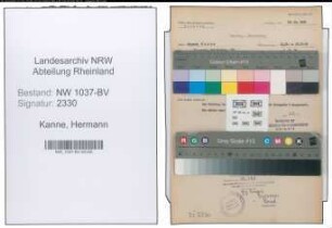 Entnazifizierung Hermann Kanne , geb. 04.10.1890 (Polizeibeamter)