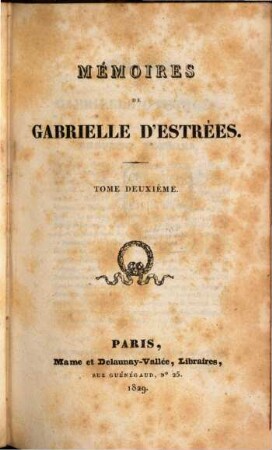 Mémoires de Gabrielle D'Estrées, 2