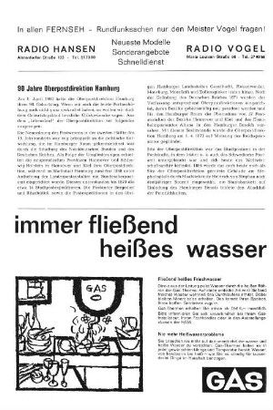 90 Jahre Oberpostdirektion Hamburg