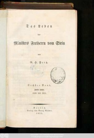 Bd. 6,2: 1829 bis 1831