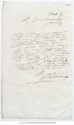 Brief von Justus Perthes' Geographische Anstalt <Gotha> an Reinhold Grundemann : Gotha, 17.11.1869 ; [Kopie]