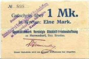 Hermsdorf, Steinkohlenwerk, 1 Mark