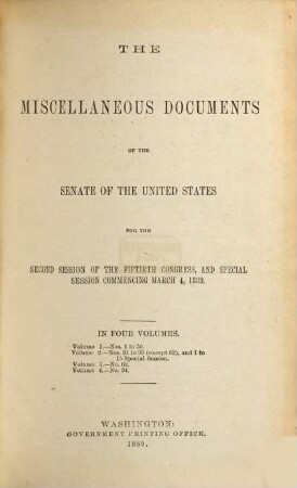 Senate documents. [401.] 1888/89, Vol. 2 = Congress 50, Sess. 2