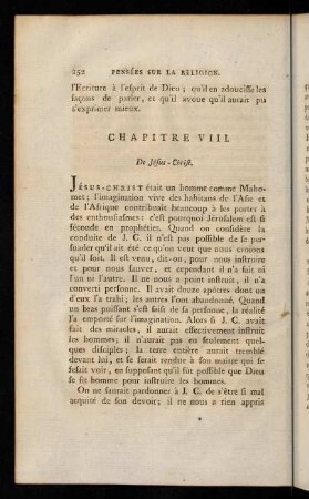 252-263, Chapitre VIII. De Jésus-Christ.