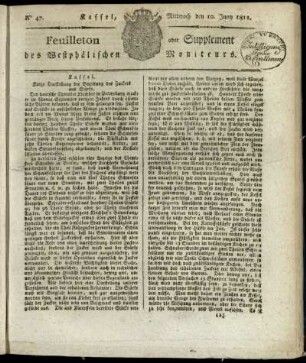 No. 47, Mittwoch den 10. Juny 1812