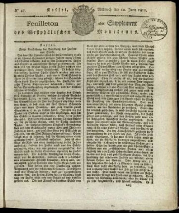 No. 47, Mittwoch den 10. Juny 1812