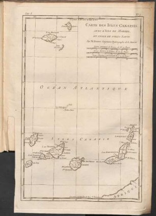 Carte Des Isles Canaries, Avec L'Isle De Madere, Et Celle De Porto Santo