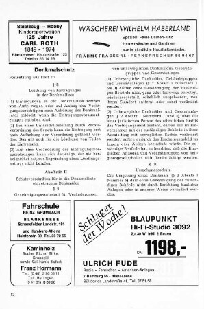 Denkmalschutz : Fortsetzung aus Heft 10