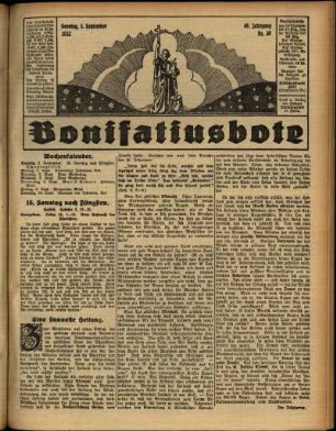 Erste Ausgabe vom Sonntag, den 04. September 1932.