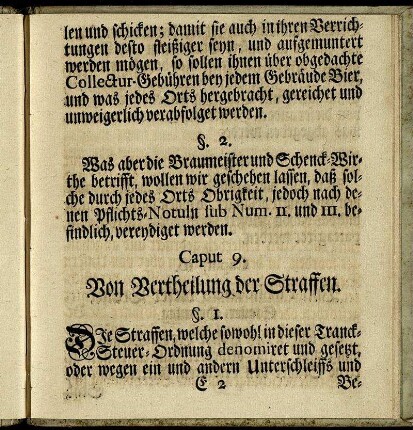 Caput 9. Von Vertheilung der Straffen.