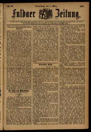 Ausgabe vom Donnerstag, den 03. März 1887.