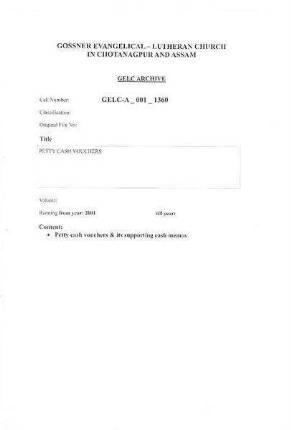PETTY CASH VOUCHERS