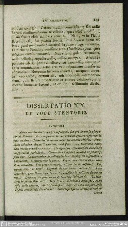Dissertatio XIX. De Voce Stentoris