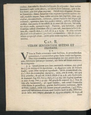Cap. II. Veram Sententiam Sistens Et Probans.