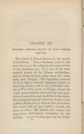 Chapter XII. Buddhist Temples - Island of Puto - Temple Services.