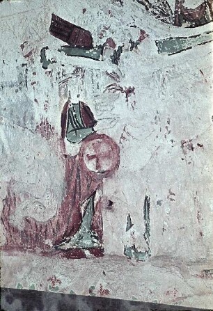 Fragment einer Passionsszene Christi: Ecclesia unter dem Kreuz