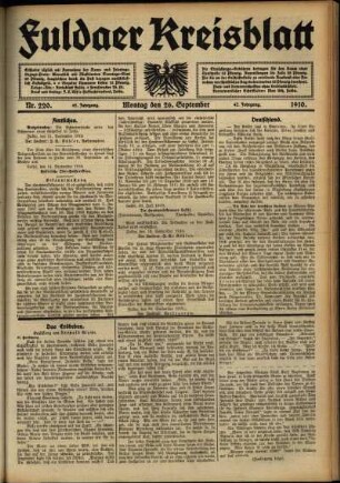 Ausgabe vom Montag, den 26. September 1910.