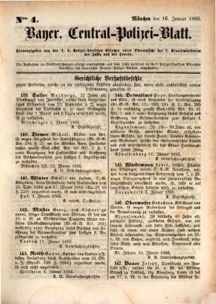 Bayer. Zentral-Polizei-Blatt. 1866