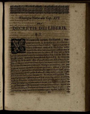 Cap. XVI. De Decretis Dei Liberis.