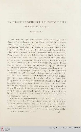 27: Ein türkisches Werk über das ägäische Meer aus dem Jahre 1520