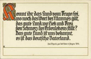 Kennt ihr das Land vom Truge frei, [...]