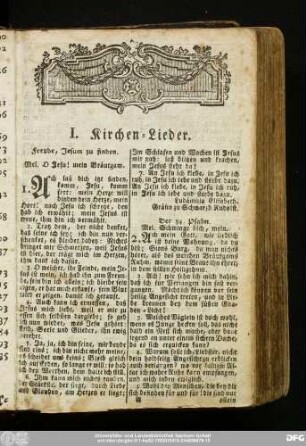 I. Kirchen-Lieder.