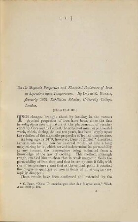 The magnetic Properties and electrical Resistance of Iron as Dependent upon Temperature