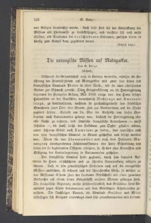 Die norwegische Mission auf Madagaskar