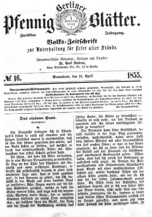 No. 16, Sonnabend, den 14. April