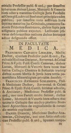 In facultate medica.