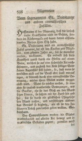 Vom sogenannten St. Beitstantze und andern convulsivischen Zufällen.