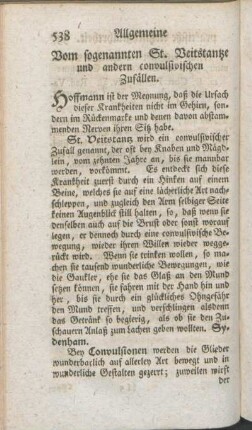 Vom sogenannten St. Beitstantze und andern convulsivischen Zufällen.