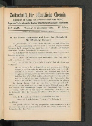 Heft XXIV. Weimar, 8. Dezember 1898.
