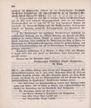 88. Ministerial-Bekanntmachung, die Verwaltung der Jubiläumsstiftung für Frankenheim betreffend