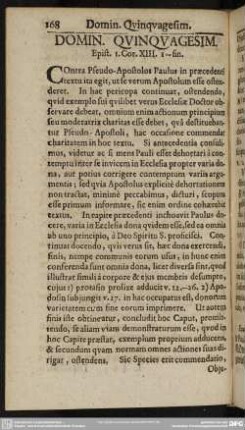 Domin. Quinquagesim. Epist. 1. Cor. XIII. 1-fin.