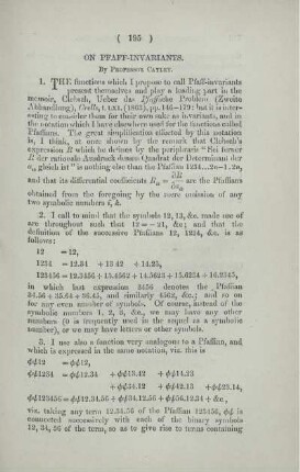 On Pfaff-invariants.