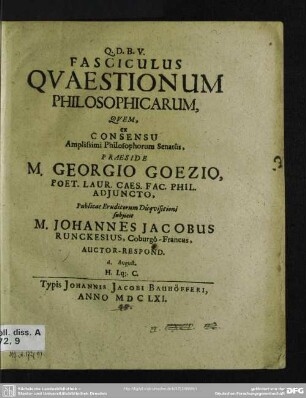 Fasciculus quaestionum philosophicarum
