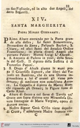 Num. XIV.: Santa Margherita