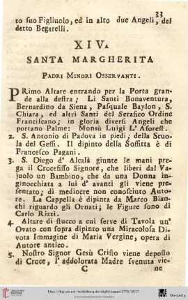 Num. XIV.: Santa Margherita