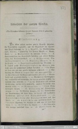 Uebersicht des ganzen Werkes