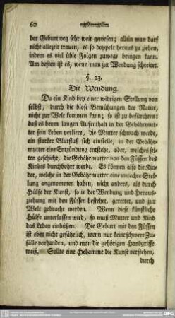 §. 23. Die Wendung