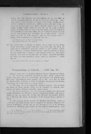 Versammlung zu Lübeck. - 1443 Jan. 30.