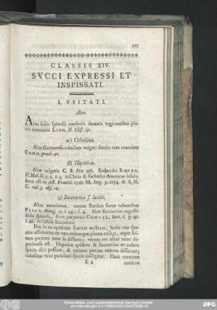 Classis XIV. Succi Expressi Et Inspissati.