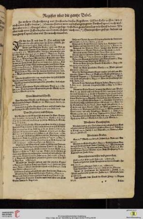 Register vber die gantze Bibel
