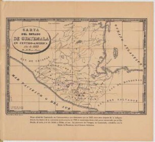 Carta Del Estado De Guatemala En Centro-America