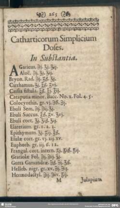 Catharticorum Simplicium Doses