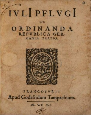 De ordinanda republica Germaniae oratio