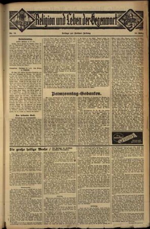 Dritte Ausgabe vom Sonntag, den 25. März 1934.